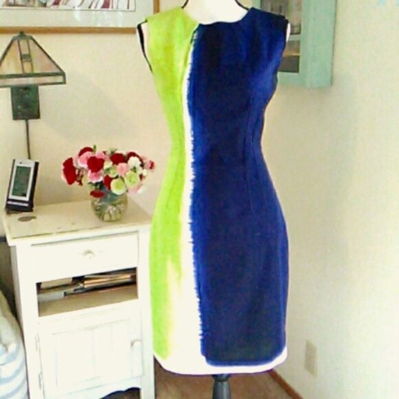 Tahari Saturated Color Pencil Sheath Dress - Picture 1 of 11